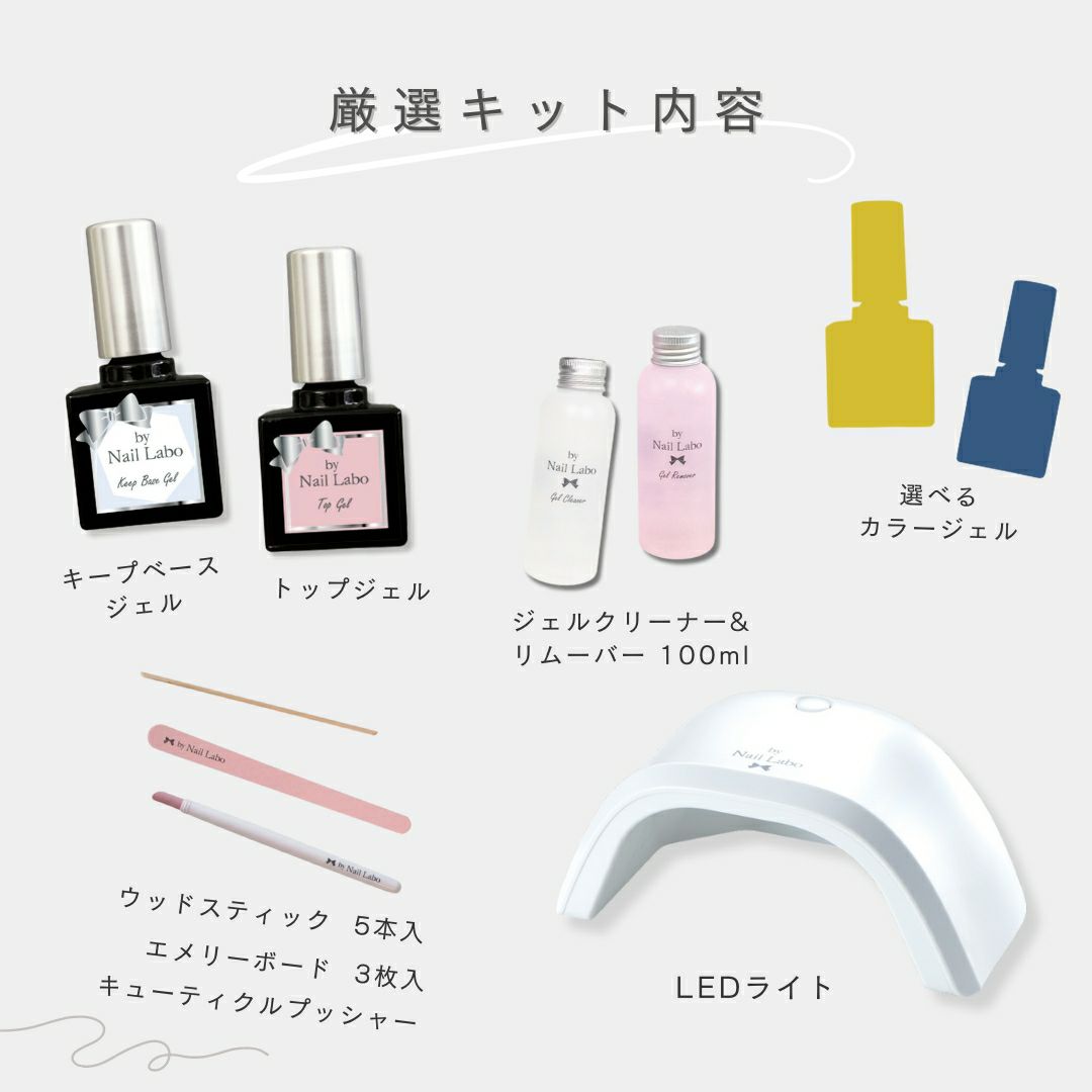 プレミアムキット 選べる2色付 爪を削らない日本製ジェルネイルキットの通販 ジェルネイルキット By Nail Labo バイネイルラボ公式
